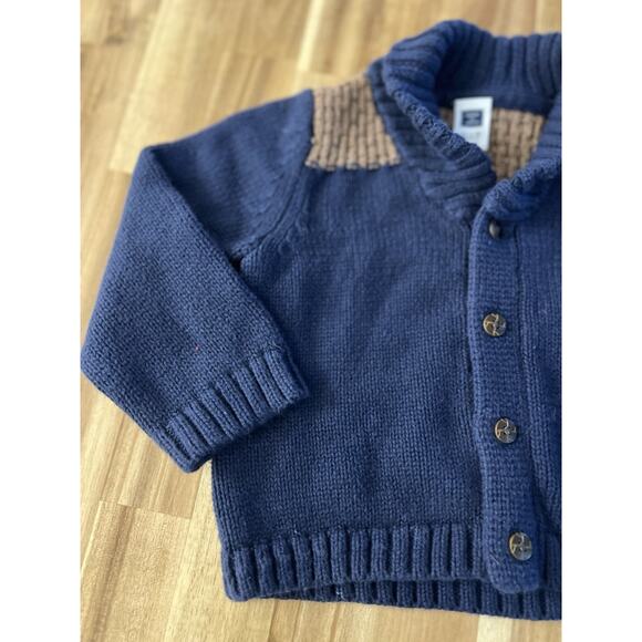 Janie and Jack Baby Cable Knit Shawl Cardigan Sz 12-18 Sweater 100% Cotton - Picture 3 of 7